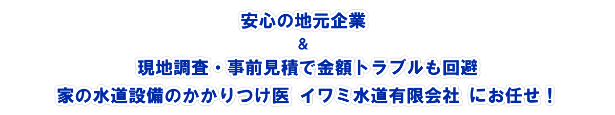 家の水道設備のかかりつけ医 イワミ水道有限会社 にお任せ！
